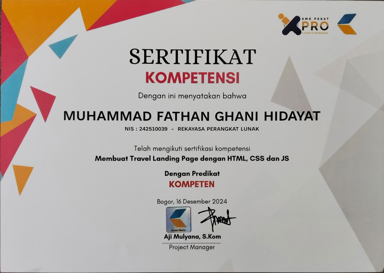 Sertifikat Belajar Dasar Pemrograman Web